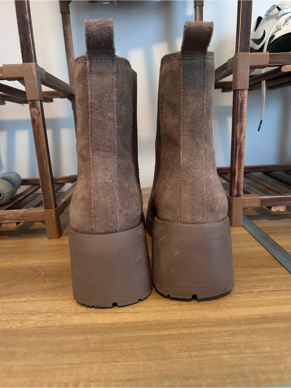 Women’s Steve Madden Chunky Chelsea Boot - Brown Suede - Picture 4 of 5